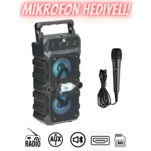 Teknoloji Gelsin Bluetooth Hoparlör Rgb Işıklı Extra Bass Fm/Sd/Aux/Flaş Mikrofonlu Ses Bombası Speaker Müzik Çalar