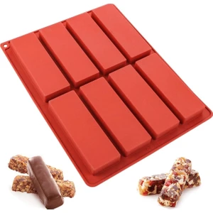 Silikon Kalıp Dubai Çikolata Bar ve Dikdörtgen Kalıbı 8 Li
