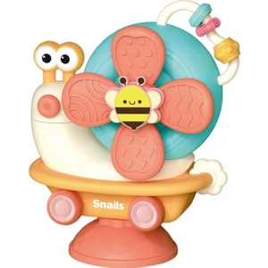 Learning Fun 3in1 Vantuzlu Duyusal Eğitici Oyuncak Salyangoz Mama Sandalyesi Oyuncağı Çıngıraklı