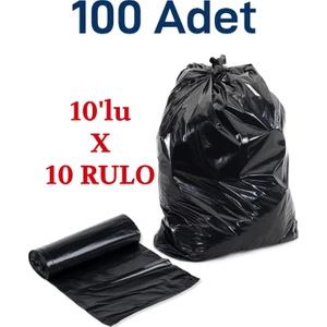 10'lu x 10 Paket Jumbo Çöp Poşeti 75X90 Endüstriyel  Battal Çöp Torbası