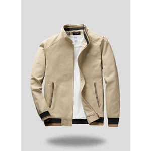 Nakış Armalı Mevsimlik Erkek Mont & Ceket Krem