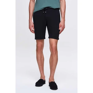 Ds Damat Lacivert Beli Lastikli Bağcık Detaylı Duble Paça Viskonlu Jogger Şort 0HC13ORTBT189