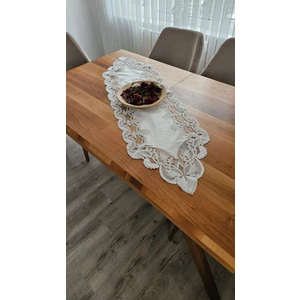 Fransız Dantelli Lüks Kadife Runner