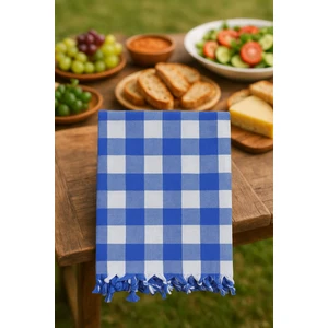 Mira Home 150 x 150 cm Kareli Yer Sofra Bezi Piknik Masa Örtüsü Saçaklı