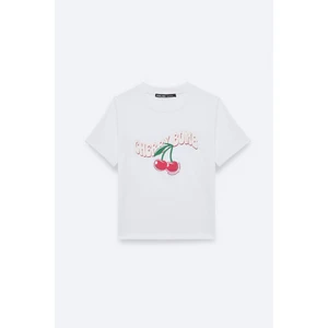 LAZZIAR Kadın Oversize Bisiklet Yaka Beyaz T-Shirt