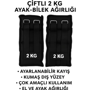 2 Kg × 2 Adet Toplam 4 Kg El Ayak Bilek Kas Güçlendiriçi Ağırlık Seti Kum Ağırlık Torbası