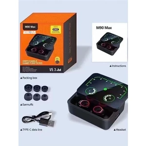 Teknoloji Gelsin M90 Max Bluetooth Kulaklık Powerbankli Hız Göstergeli Mikrofonlu Kulak Içi Oyuncu Rgb Stereo V5.3