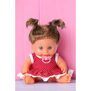 Emzikli Ağlayan Bebek Kız Çocuk İçin Kırmızı Renkli 1 Parça Eğlenceli Oyun Arkadaşı