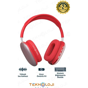Teknoloji Gelsin P9 Pro Bluetooth Kulaklık Kulak Üstü Stereo Extra Bass Ses Kalitesi Ios ve Android Uyumlu  Aux/sd/fm