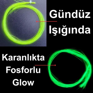 Çapari Simi Fosforlu Karanlıkta Parlayan, Sarı Glow / Luminous In The Dark, Ultraviyole (Uv) Neon Işıkta Parlayan 1 Adet Poşet