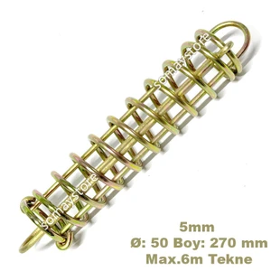 Marine Tekne Halat Esnetme Yayı Sarı Galvanizli 5mm Ø: 50 Boy: 270 mm