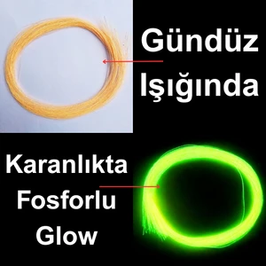Turuncu Fosforlu Karanlıkta Parlayan, Glow / Luminous In The Dark, Ultraviyole (Uv) Neon Işıkta Parlayan 1 Adet Poşet Çapari Simi