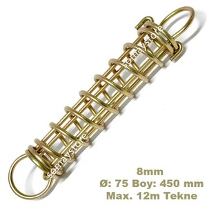 Marine Tekne Halat Esnetme Yayı Sarı Galvanizli 8mm Ø: 75 Boy: 450 mm