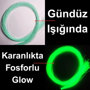 Su Yeşili Fosforlu Karanlıkta Parlayan, Glow / Luminous In The Dark, Ultraviyole (Uv) Neon Işıkta Parlayan Poşet Çapari Simi