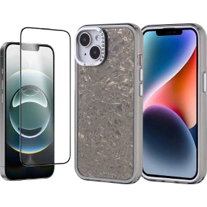 Apple iPhone 13 Kılıf Taşlı Tasarımlı Zore Kapi Kapak + Temperli Cam Ekran Koruyucu