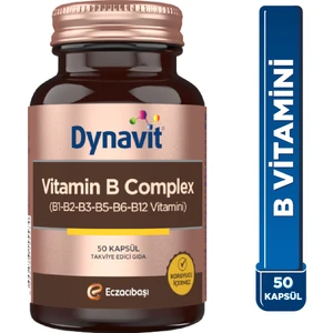 Vitamin B Complex 50 Kapsül - B1-B2-B3-B5-B6-B12 Vitamini