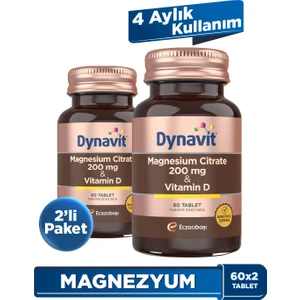 Magnesium Citrate 200 mg & Vitamin D 60 Tablet x2 – Kas & Kemik - Magnezyum Sitrat, D Vitamini