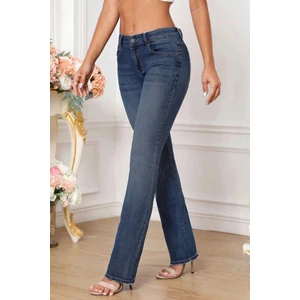 Kadın Boru Paça Yüksek Bel Regular Fit Likralı Pantolon