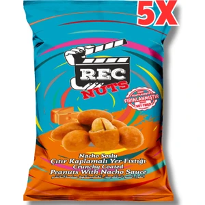 Rec Nuts Nacho Soslu Çıtır Kaplamalı Fırınlanmış Yer Fıstığı 40gr x 5 Adet