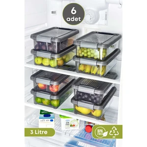 Grimor Life 6 Adet Kilitli Büyük Boy Saklama Kabı Seti 3 Lt.