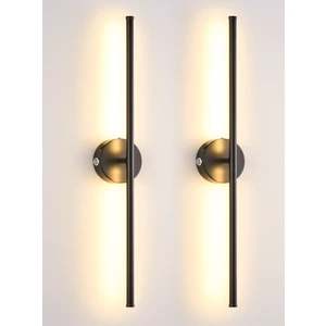 Terry 2'li Siyah Kablosuz Şarjlı Dokunmatik Pilli LED Duvar Lambası,tablo Üstü Aplik