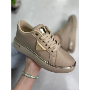 Günlük Kadın Spor Ayakkabı Ppada Model Gold Detaylı Bağcık Hafif Kalın Ortopedik Taban Sneaker 327