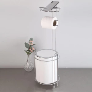 Yedekli Wc Kağıtlığı Ve Çöp Kovası - Beyaz