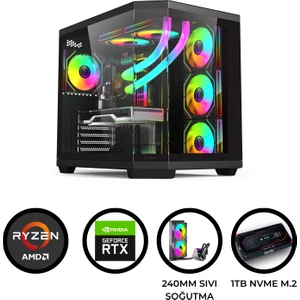 EA25 Ryzen 7 5700X 32GB Ram 1tb M.2 Nvme SSD 8gb RTX4060 Sıvı Soğutmalı Oyuncu Bilgisayarı