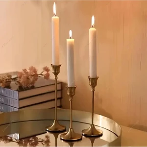 Full Eskitme Gold Şamdan Metal 3’lü Gold Şamdan