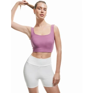 Sporcu Sütyeni U Yaka Yumuşak Tuşe Kaplı Kolsuz Interlok