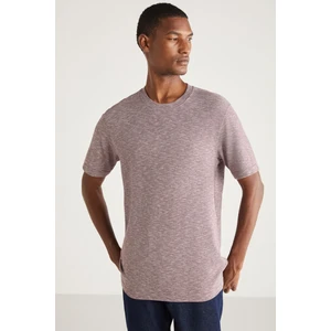 Abbott Erkek Pamuk Bisiklet Yaka Comfort Fit Özel Dokulu Kırcıllı Görünümlü Kırmızı T-Shirt