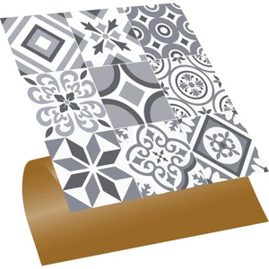 Kendinden Yapışkanlı Zemin Kaplama Geometrik 019 Karma Desenli Pvc Karo 30X30 cm (33 Adet) 3m2