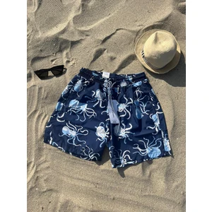 Erkek Ahtapot Desenli Deniz Şortu