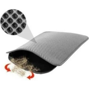 Elekli Kedi Tuvalet Önü Kedi Kum Paspası Gri Delikli Kedi Tuvaleti Kedi Kumu Paspası