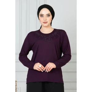 Kadın Mor Anne Penye Bluz Anneler Günü