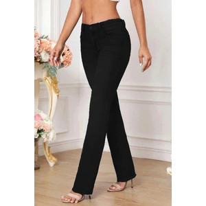 Kadın Boru Paça Yüksek Bel Regular Fit Likralı Pantolon