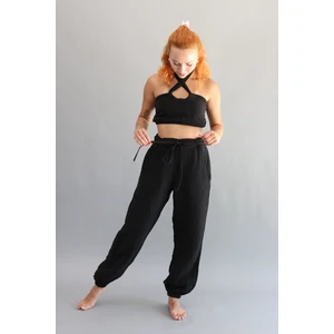 Müslin Paçası Lastikli Pantolon