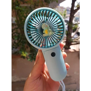 Brokoli Home Şarjli Mini El Fanı Masa Fanı Soğutucu Masa Üstü Vantilatör Usb Mavi Kendin Tasarla