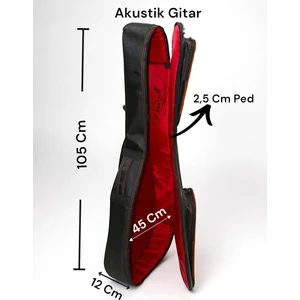 Akustik Gitar Kılıfı Profesyonel Su Geçirmez 20 mm Pedli Gigbag Lacivert