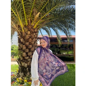 Kamer Scarf Timeless Wieve Serisi Etnik Desen Şal Mor