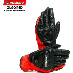 GL60 Carbon Titantum Deri Eldiven Kırmızı