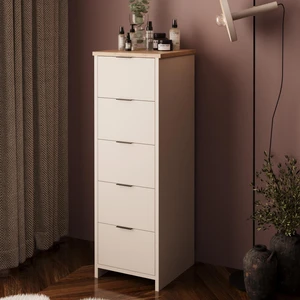 Laura 5 Çekmeceli Dolap – Sepet Kumtaşı | Şifonyer, Keson, Dosya Dolabı