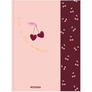 Matt Notebook A5 Mıknatıslı Kapaklı Çizgili Defter 15x21 cm Kiraz Renk 88 Yaprak