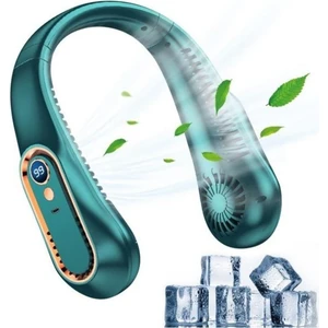 Led Göstergeli Boyun Fanı Şarjlı Taşınabilir Serinletici Vantilatör 5 Hız Ayarlı Boyunluk Fan