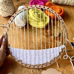 Arkaik Craft Yuvarlak Dokuma Kasnağı Delikli Yuvarlak Kasnak Pano Düş Kapanı