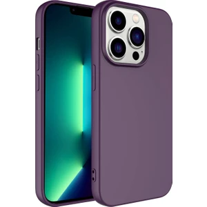 Apple iPhone 14 Pro Max Kılıf Mbtm Kamera Korumalı Mara Laaakan Kapak-Koyu Mor