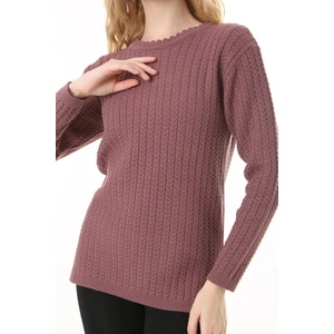 Saç Örmeli Anne Triko Yün Kazak