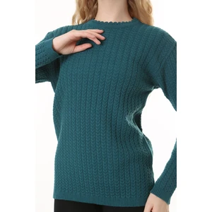 Saç Örmeli Anne Triko Yün Kazak