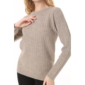 Saç Örmeli Anne Triko Yün Kazak