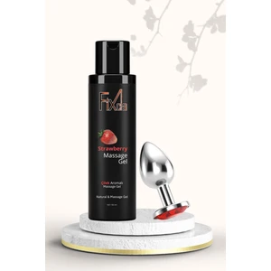 125 ml Natural Çilekli Lubrikant Jel + Demir Plug 2'li Set